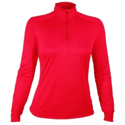 Hot Chillys Peach Solid Zip-T Pullover - Women's
