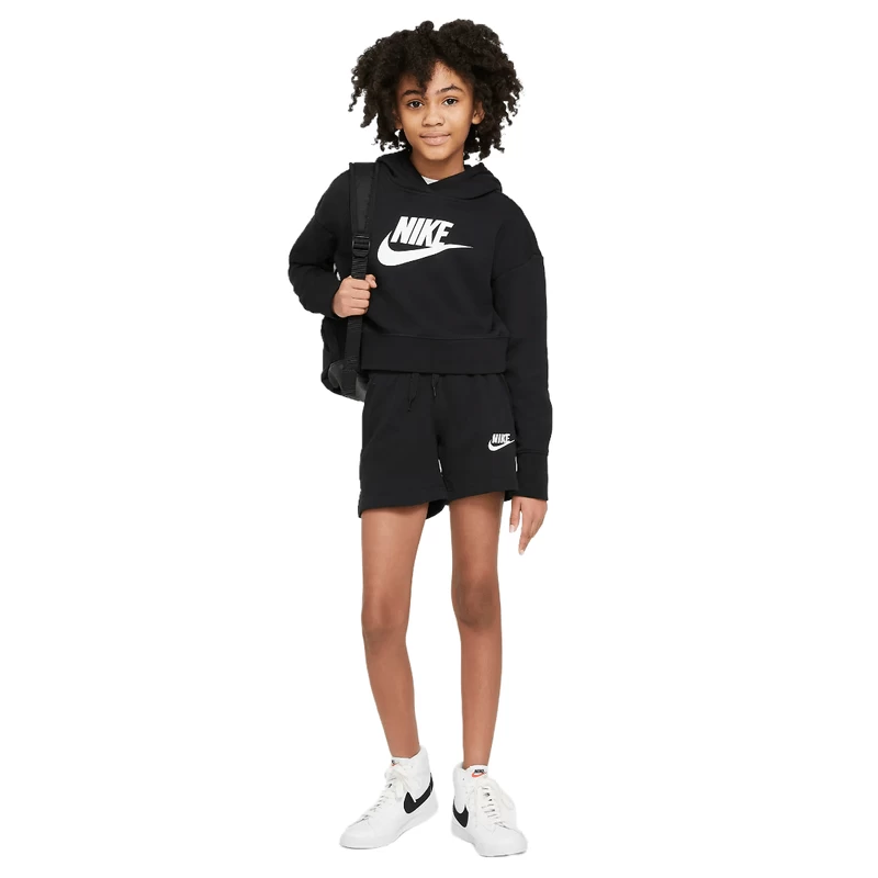 Nike Sportswear Club French Terry Cropped Hoodie - Girls'