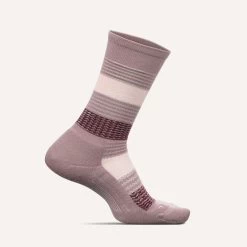 Feetures Everyday Womens Jacquard Block Cushion Crew Socks