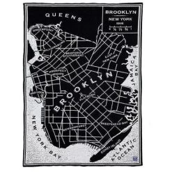 Faribault Mill Brooklyn Map Wool Throw