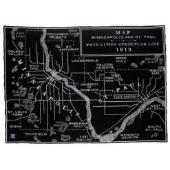 Faribault Mill Minneapolis-Saint Paul Map Wool Throw