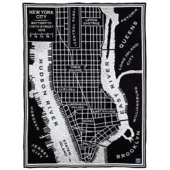 Faribault Mill New York City Map Wool Throw