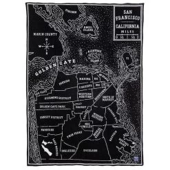 Faribault Mill San Francisco Map Wool Throw