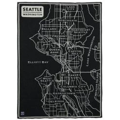 Faribault Mill Seattle Map Wool Throw