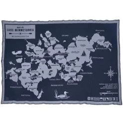 Faribault Mill Lake Minnetonka Map Wool Throw