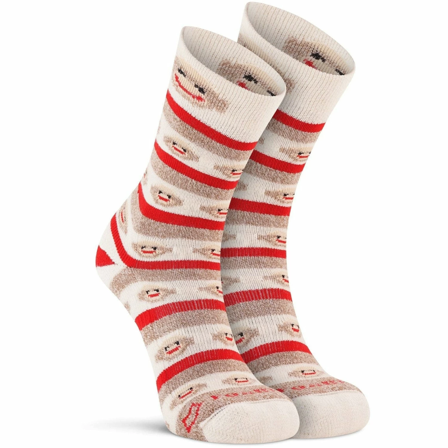 Fox River Womens Red Heel Monkey Stripe Crew Socks